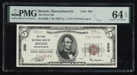1929 U.S. $5 National Note, Type 1 - First National Bank of Boston, Fr. 1800-I Signed: Jones / Woods (PMG Choice Uncirculated 64 EPQ) at PristineAuction.com