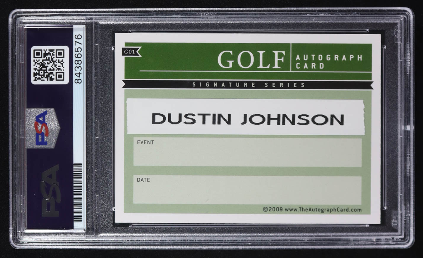 Dustin Johnson Signed 2009 Card Signature Series #G01 (PSA) at PristineAuction.com Dustin Johnson Signed 2009 Card Signature Series #G01 (PSA) at PristineAuction.com