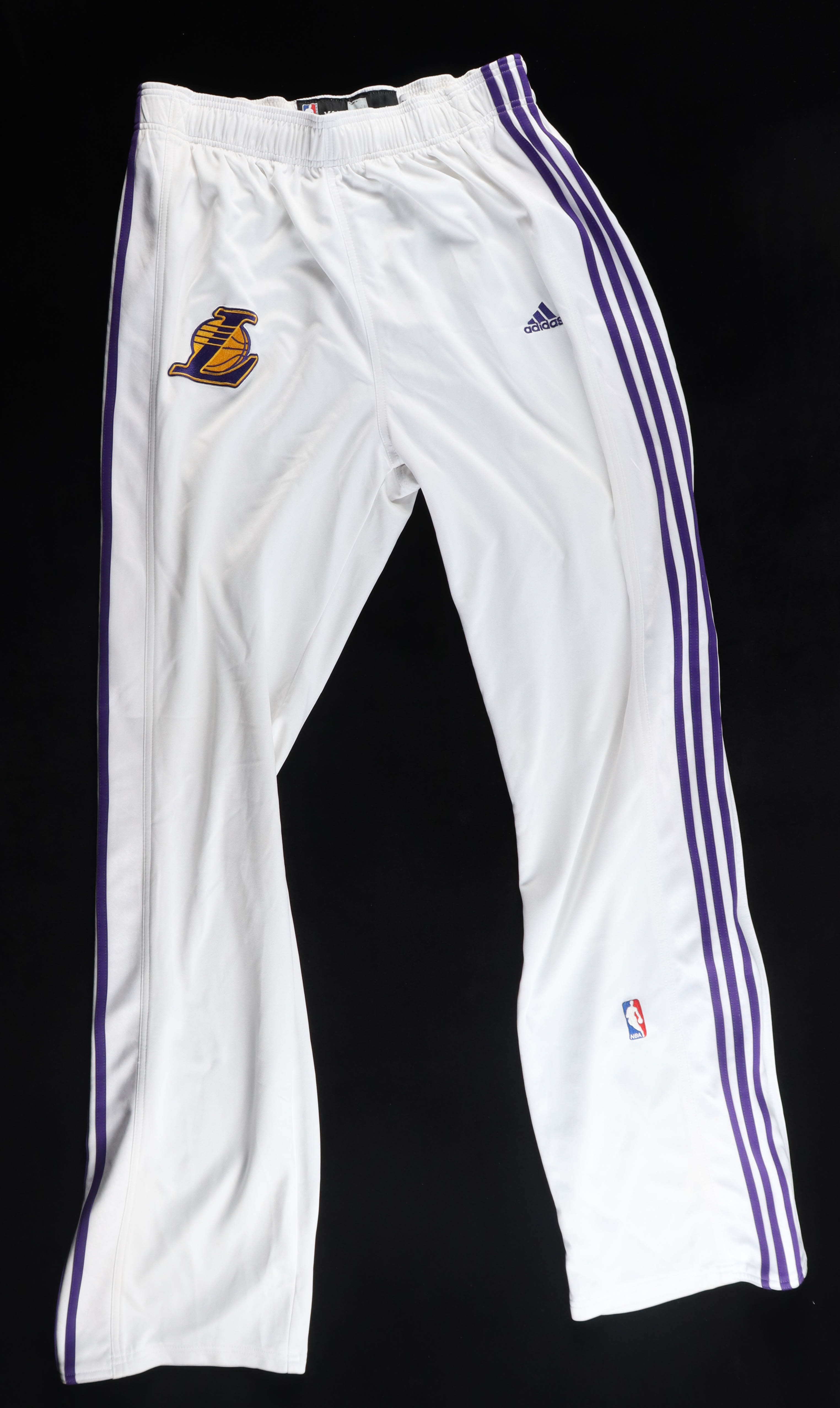 Kobe Bryant Player-Worn 2007-08 Lakers Adidas Warm-Up Suit With 2 Pairs of Pants With Lakers 60th Anniversary & Larry O'Brian Patch (Grey Flannel LOA & MEARS) at PristineAuction.com Kobe Bryant Player-Worn 2007-08 Lakers Adidas Warm-Up Suit With 2 Pairs of Pants With Lakers 60th Anniversary & Larry O'Brian Patch (Grey Flannel LOA & MEARS) at PristineAuction.com