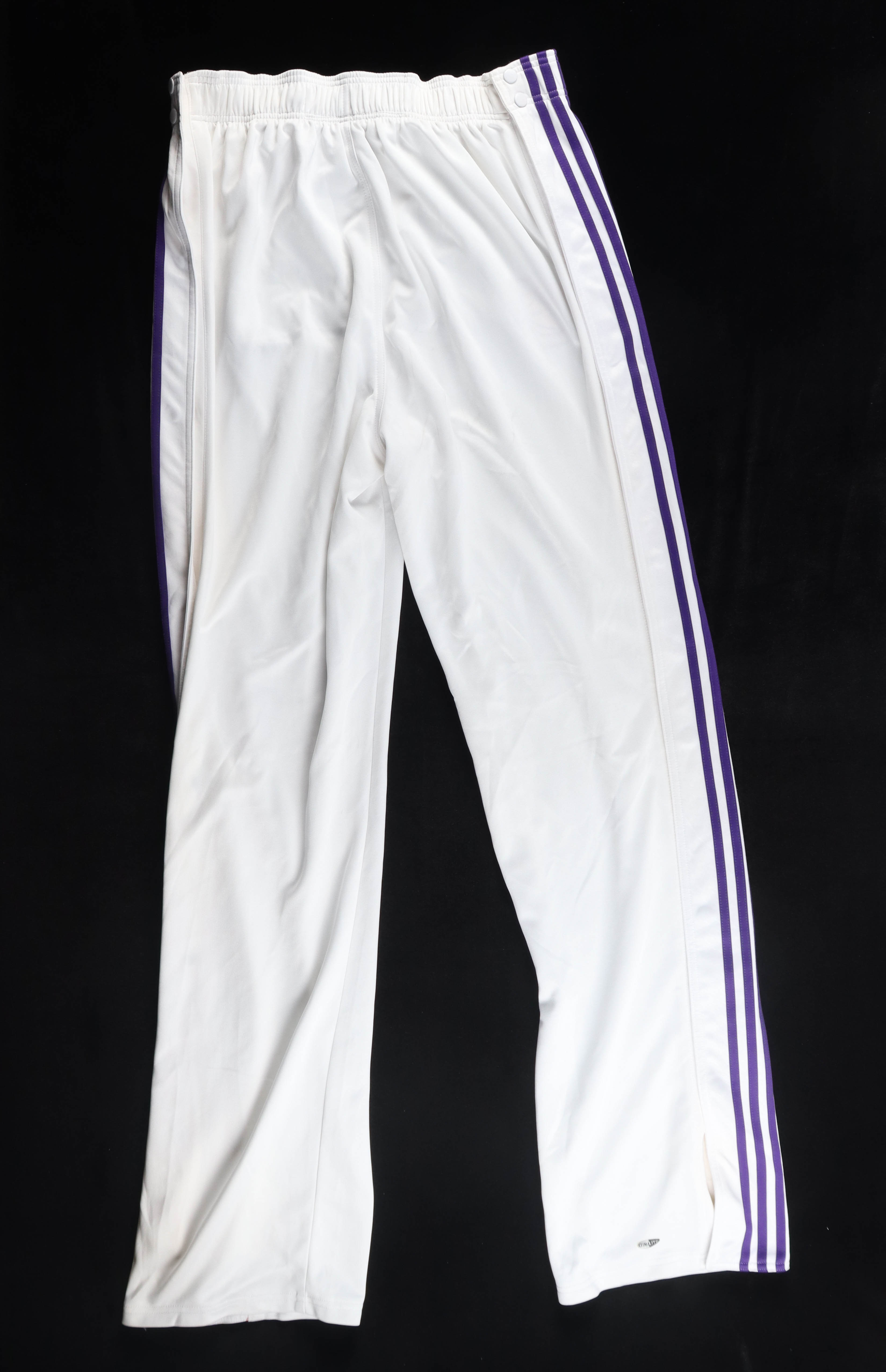 Kobe Bryant Player-Worn 2007-08 Lakers Adidas Warm-Up Suit With 2 Pairs of Pants With Lakers 60th Anniversary & Larry O'Brian Patch (Grey Flannel LOA & MEARS) at PristineAuction.com Kobe Bryant Player-Worn 2007-08 Lakers Adidas Warm-Up Suit With 2 Pairs of Pants With Lakers 60th Anniversary & Larry O'Brian Patch (Grey Flannel LOA & MEARS) at PristineAuction.com
