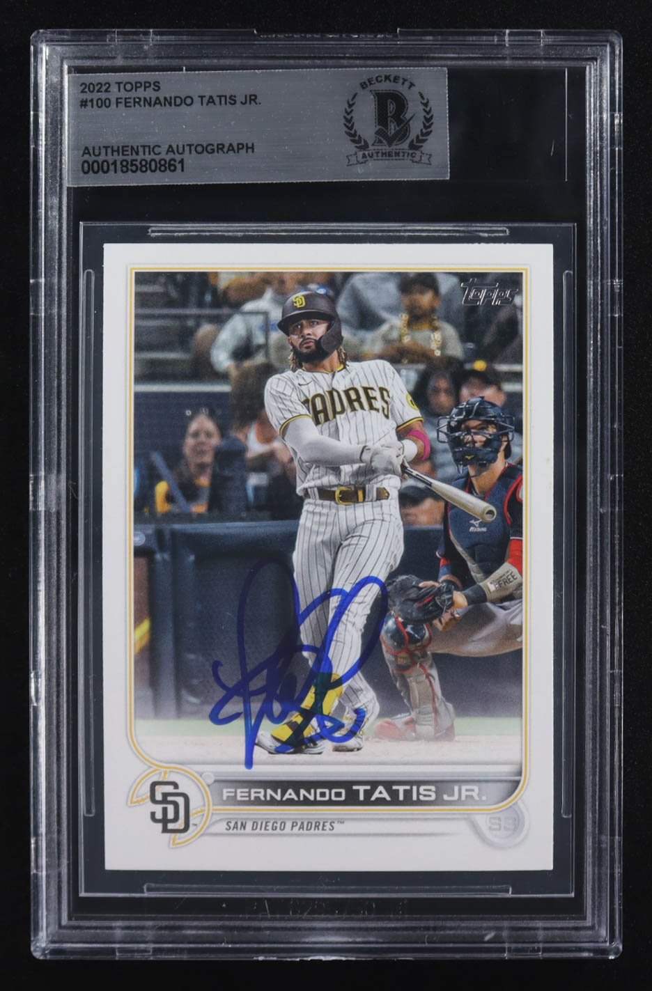 Fernando Tatis Jr. Signed 2022 Topps #100 (BGS Encapsulated) at PristineAuction.com Fernando Tatis Jr. Signed 2022 Topps #100 (BGS Encapsulated) at PristineAuction.com