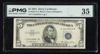 1953 U.S. $5 Silver Certificate, Blue Seal - Fr. 1655 (CA Block) Signed: Priest / Humphrey (PMG Choice Very Fine 35) at PristineAuction.com