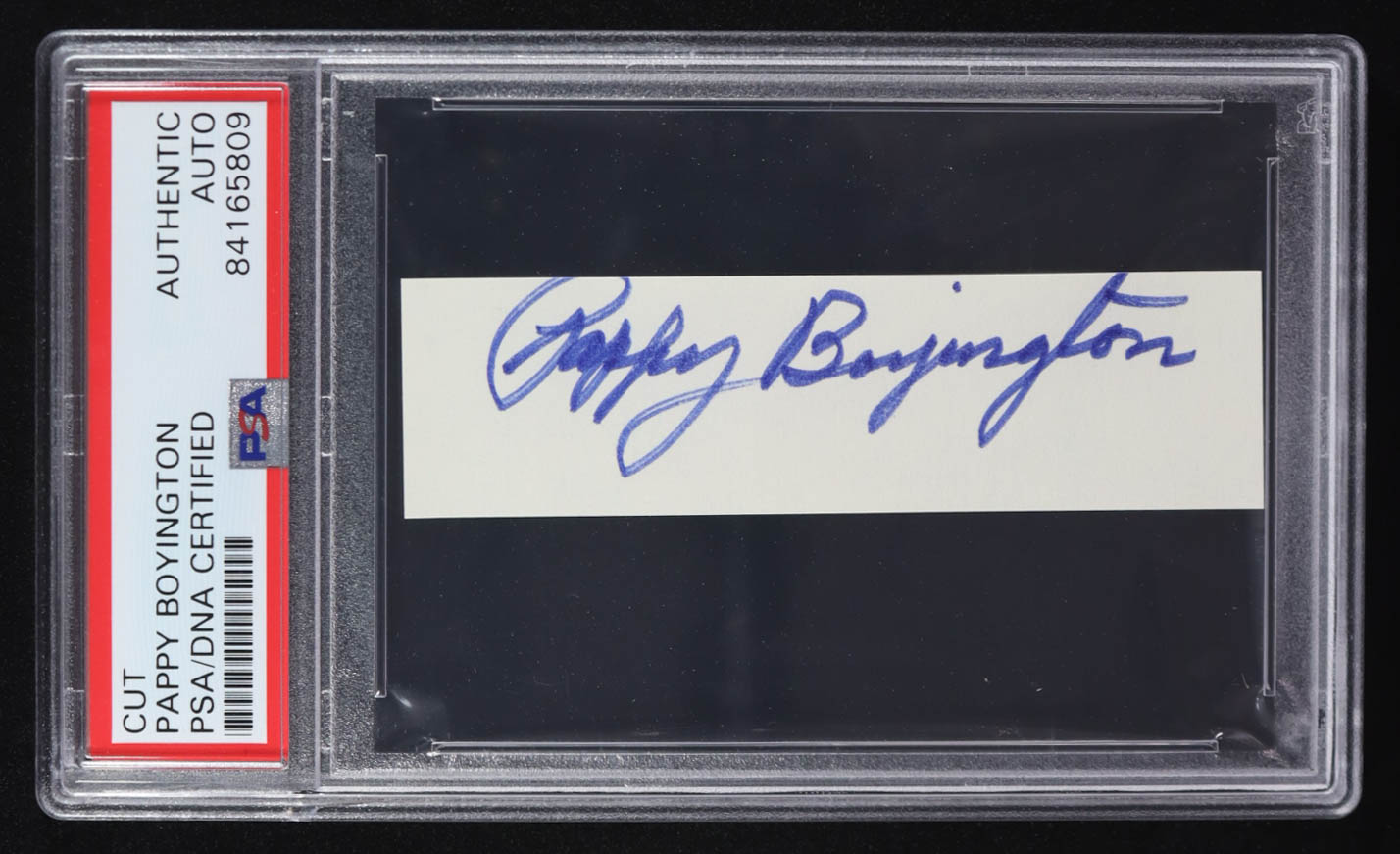 Pappy Boyington Signed Cut (PSA) at PristineAuction.com Pappy Boyington Signed Cut (PSA) at PristineAuction.com