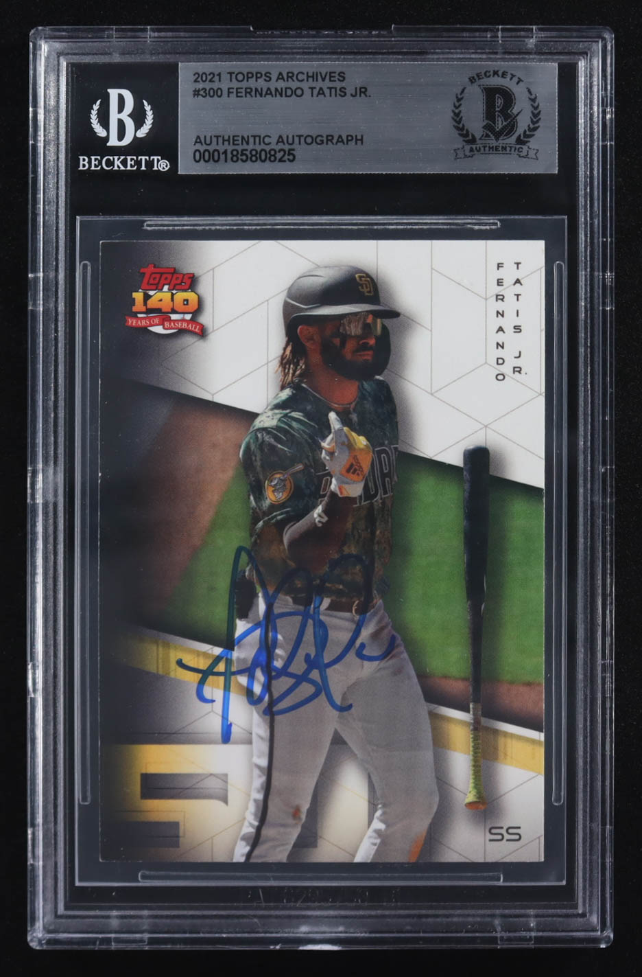 Fernando Tatis Jr. Signed 2021 Topps Archives #300 (BGS Encapsulated) at PristineAuction.com Fernando Tatis Jr. Signed 2021 Topps Archives #300 (BGS Encapsulated) at PristineAuction.com