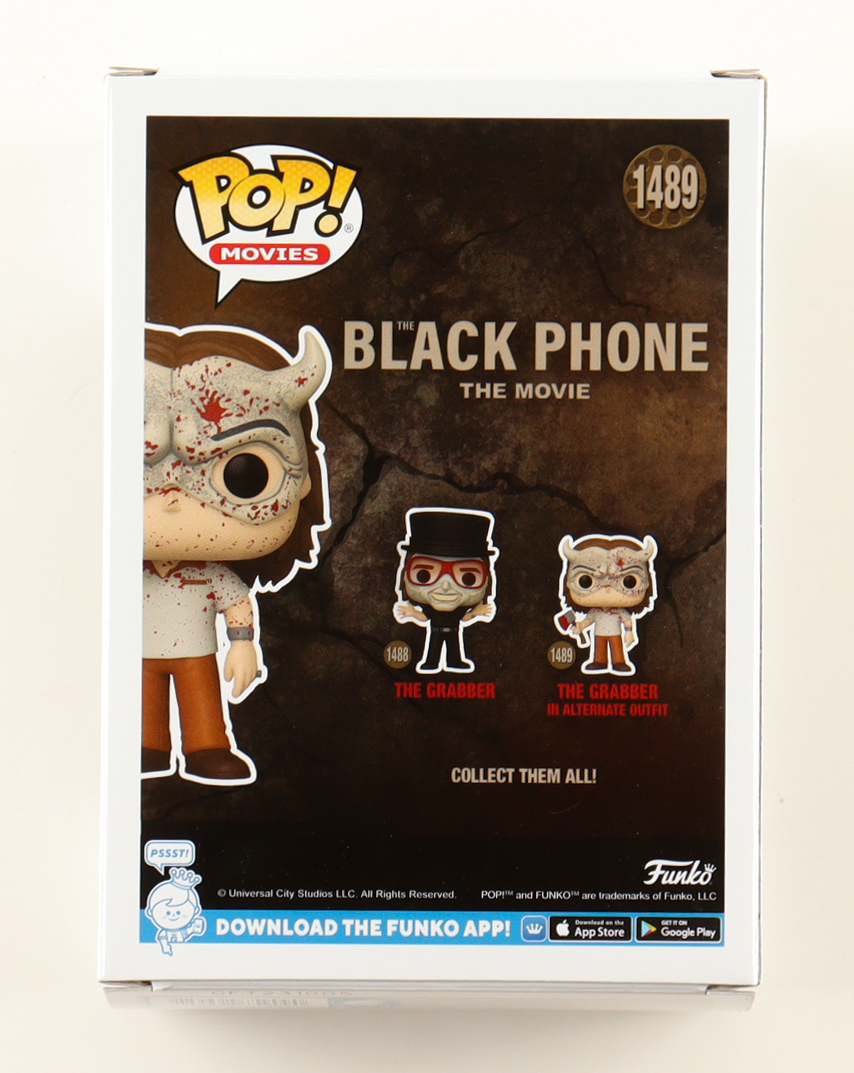 Mason Thames Signed "Black Phone " #1489 The Grabber in Alternate Outfit Funko Pop Vinyl Figure (ACOA) at PristineAuction.com Mason Thames Signed "Black Phone " #1489 The Grabber in Alternate Outfit Funko Pop Vinyl Figure (ACOA) at PristineAuction.com