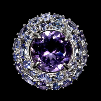 12.00 Carats Amethyst & Tanzanite Ring | $2,700 Estimated Retail Value (UGL Cert) | Brand New at PristineAuction.com