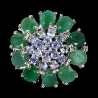 3.50 Carats Tanzanite & Emerald Ring | $2,850 Estimated Retail Value (UGL Cert) | Brand New at PristineAuction.com