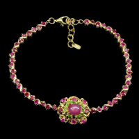5.30 Carats Ruby & Green Garnet Bracelet | $1,900 Estimated Retail Value (UGL Cert) | Brand New at PristineAuction.com