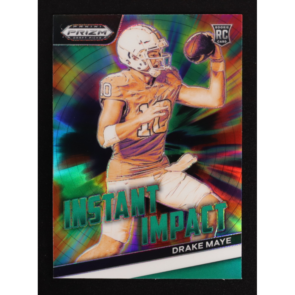 Drake Maye 2024 Panini Prizm Draft Picks Instant Impact Green #4 RC at PristineAuction.com