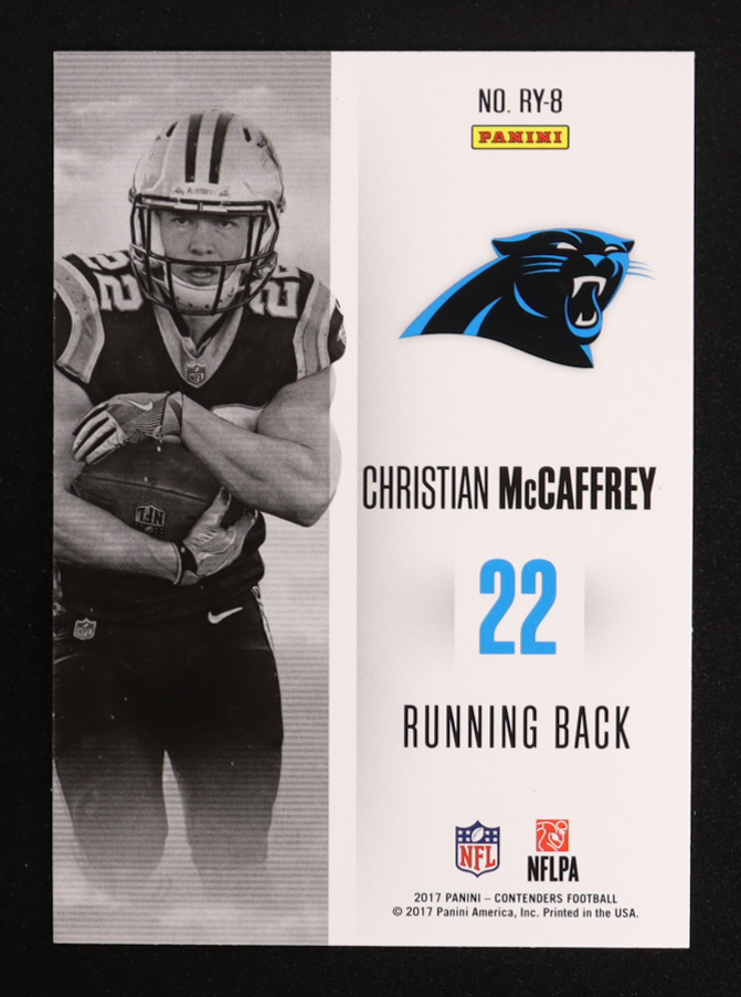 Christian McCaffrey 2017 Panini Contenders Rookie of the Year Contenders #RY8 RC at PristineAuction.com Christian McCaffrey 2017 Panini Contenders Rookie of the Year Contenders #RY8 RC at PristineAuction.com
