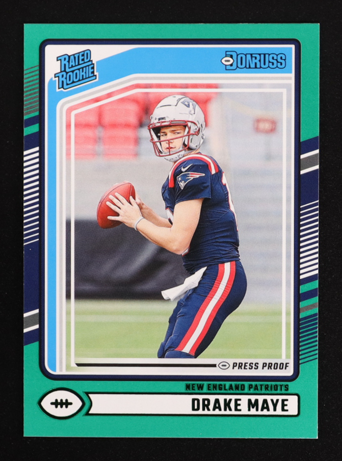 Drake Maye 2024 Donruss Press Proof Green #379 RR RC at PristineAuction.com Drake Maye 2024 Donruss Press Proof Green #379 RR RC at PristineAuction.com