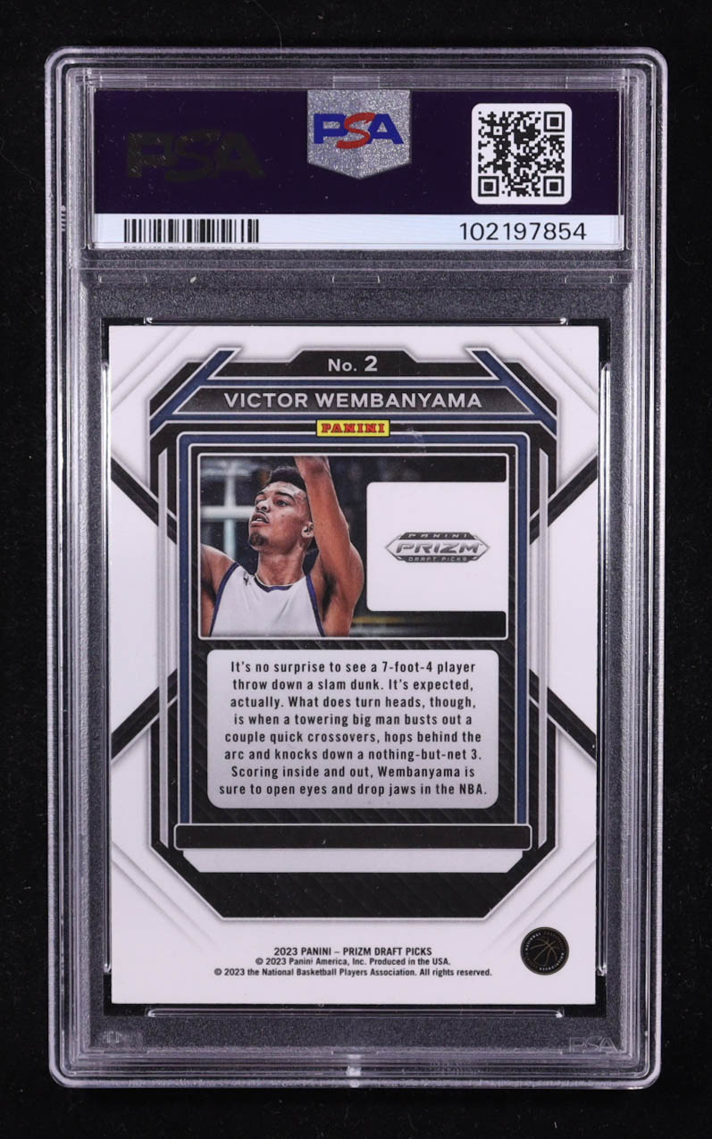 Victor Wembanyama 2023-24 Panini Prizm Draft Picks #2 RC (PSA 9) at PristineAuction.com Victor Wembanyama 2023-24 Panini Prizm Draft Picks #2 RC (PSA 9) at PristineAuction.com