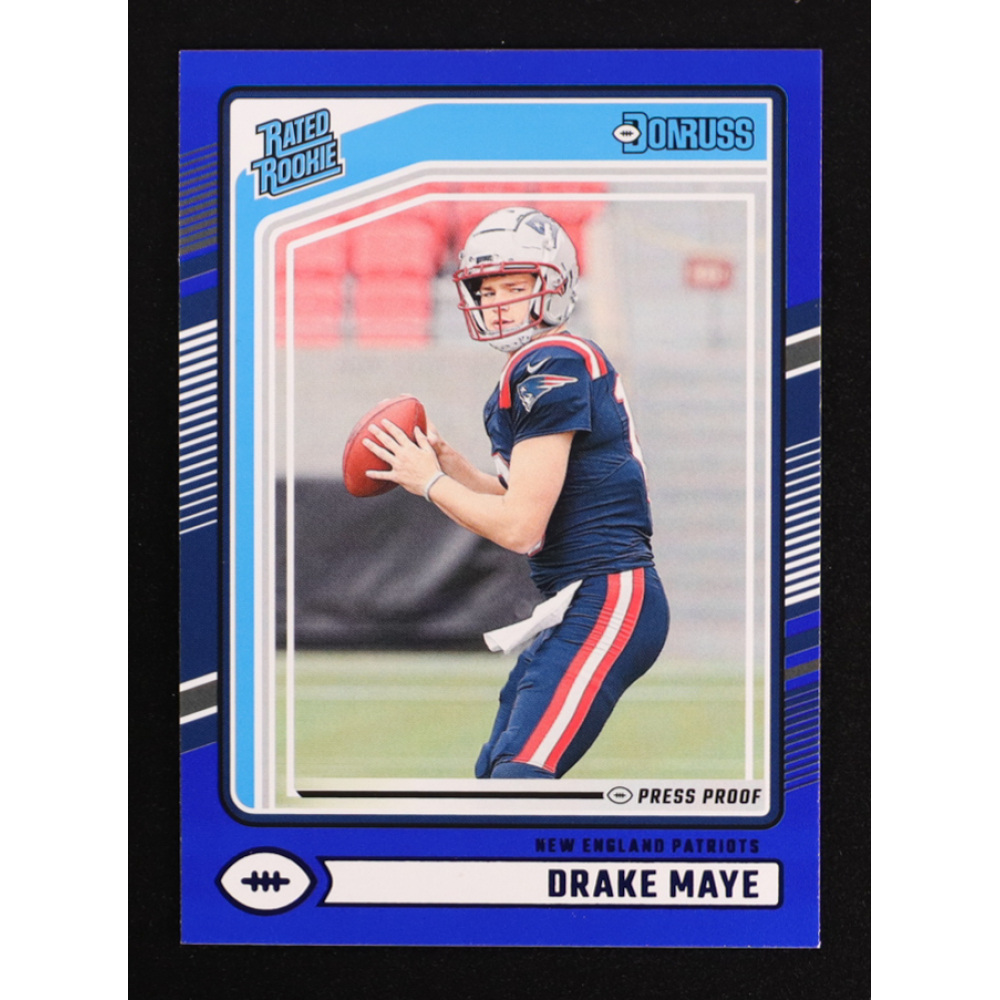 Drake Maye 2024 Donruss Press Proof Blue #379 RR RC at PristineAuction.com