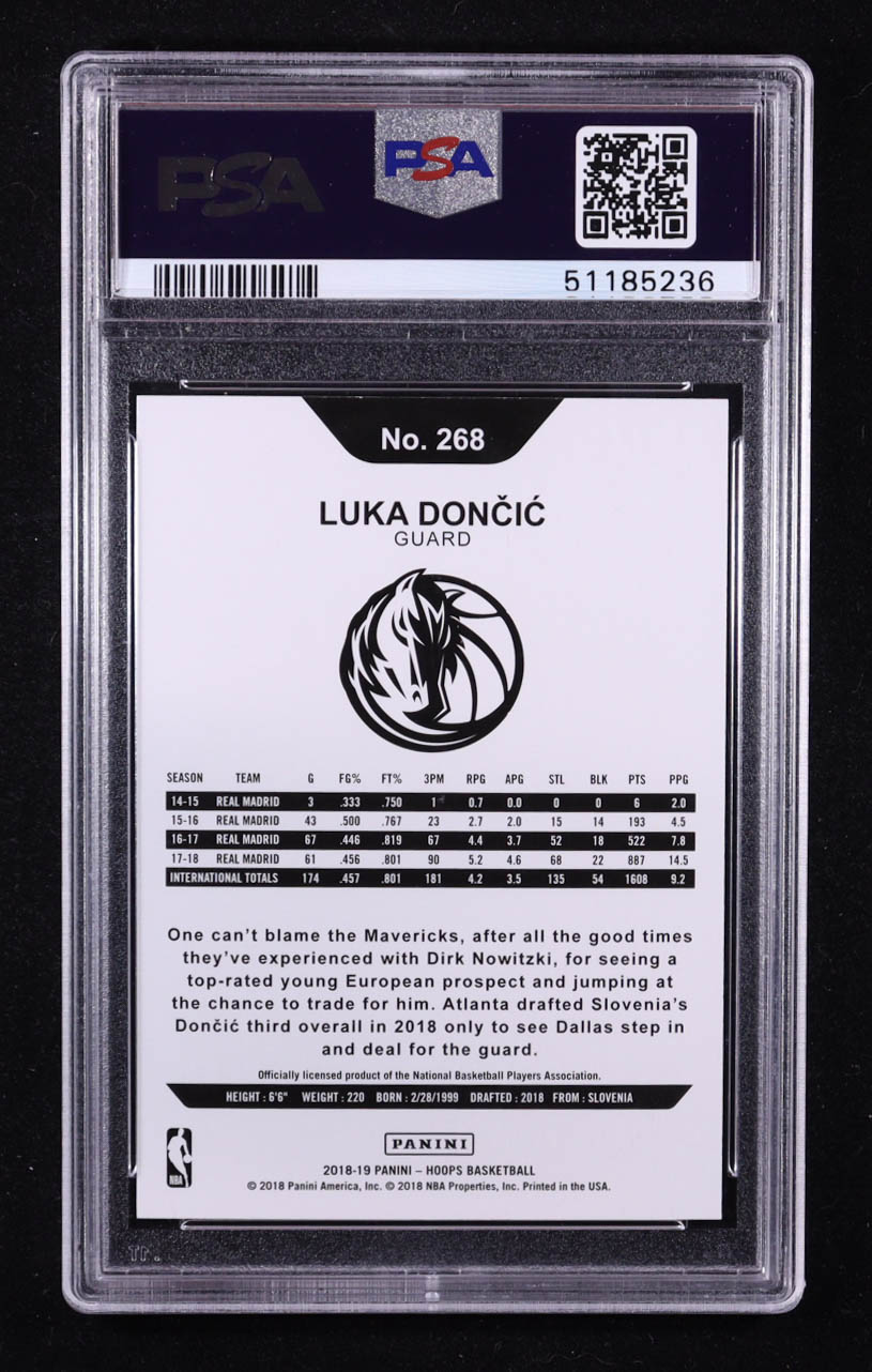 Luka Doncic 2018-19 Hoops #268 RC (PSA 10) at PristineAuction.com Luka Doncic 2018-19 Hoops #268 RC (PSA 10) at PristineAuction.com