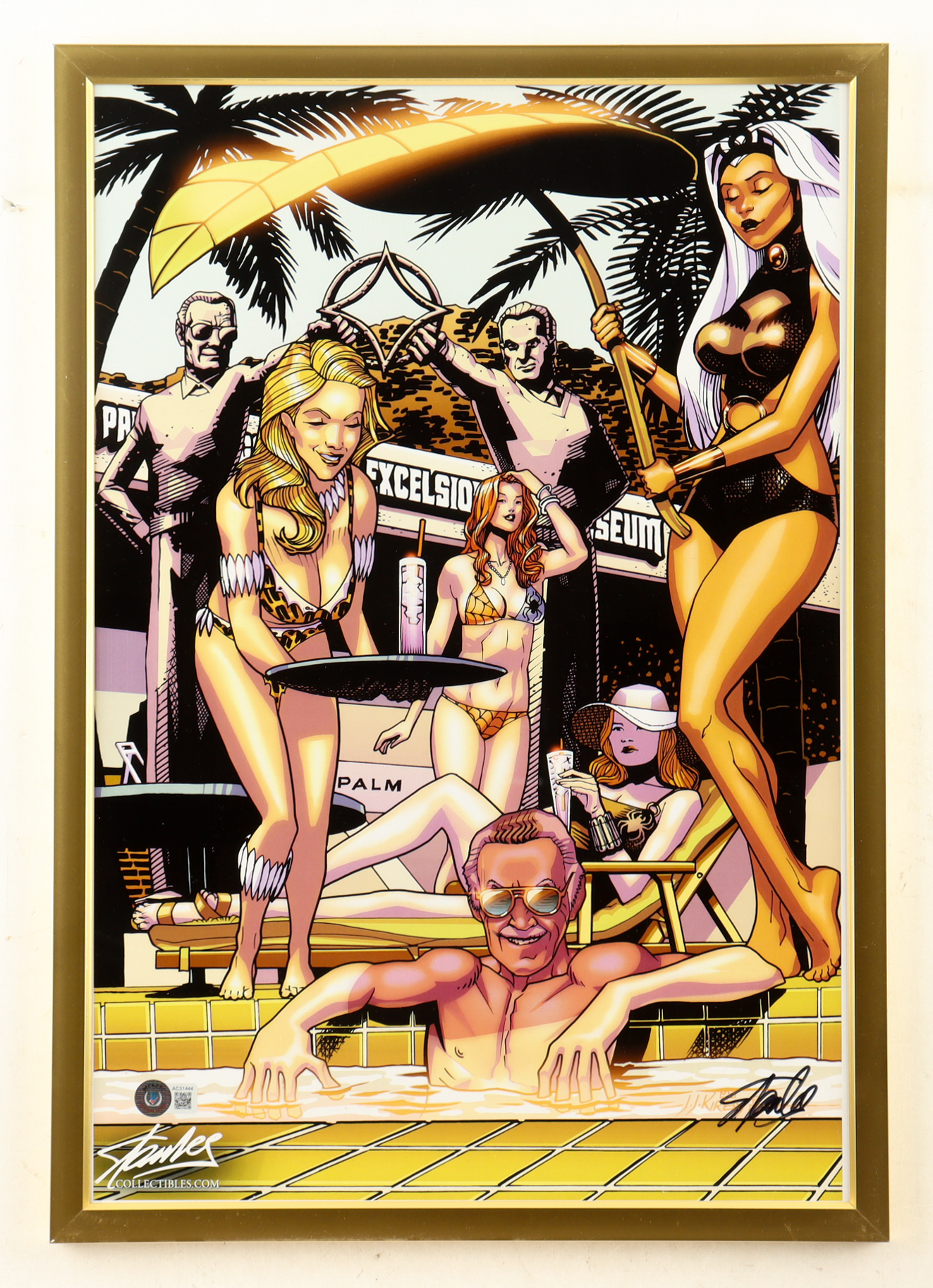 Stan Lee Signed Custom Framed Art Print (Beckett) at PristineAuction.com Stan Lee Signed Custom Framed Art Print (Beckett) at PristineAuction.com