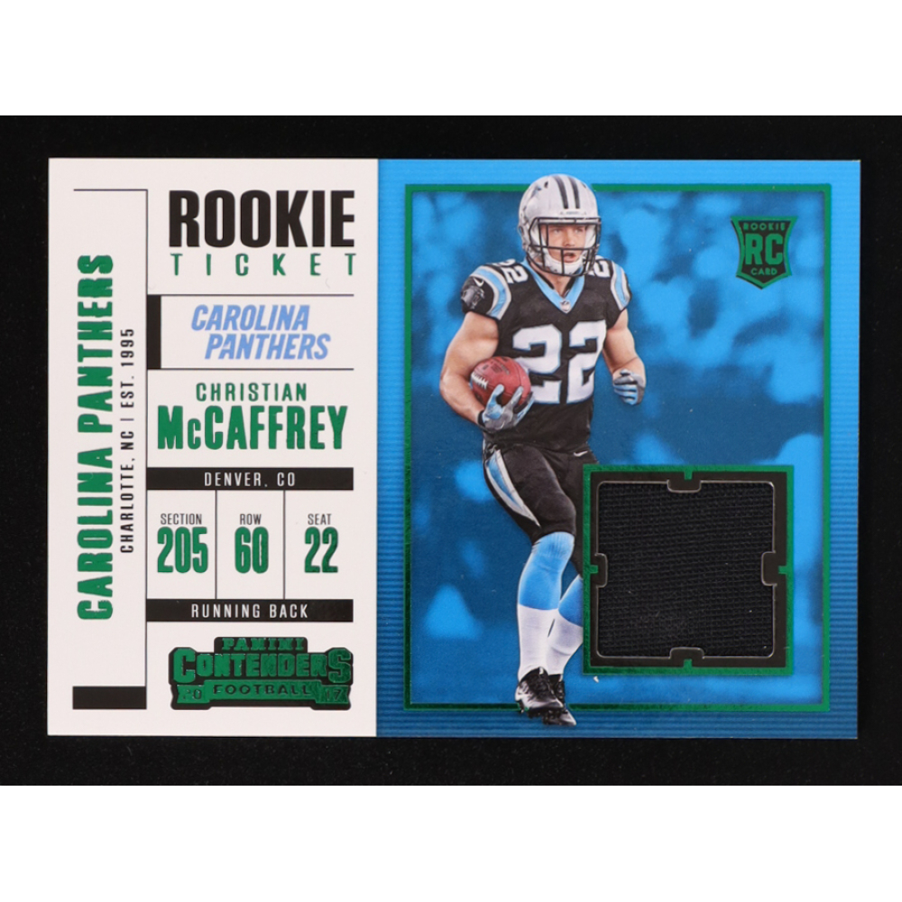 Christian McCaffrey 2017 Panini Contenders Rookie Ticket Swatches #SW11 RC at PristineAuction.com