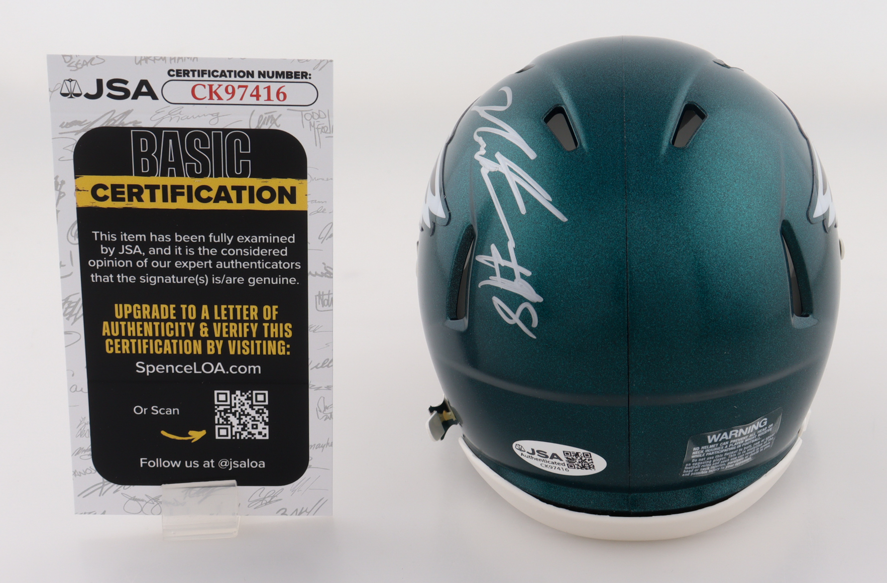 Jalen Carter Signed Eagles Speed Mini Helmet (JSA) at PristineAuction.com Jalen Carter Signed Eagles Speed Mini Helmet (JSA) at PristineAuction.com
