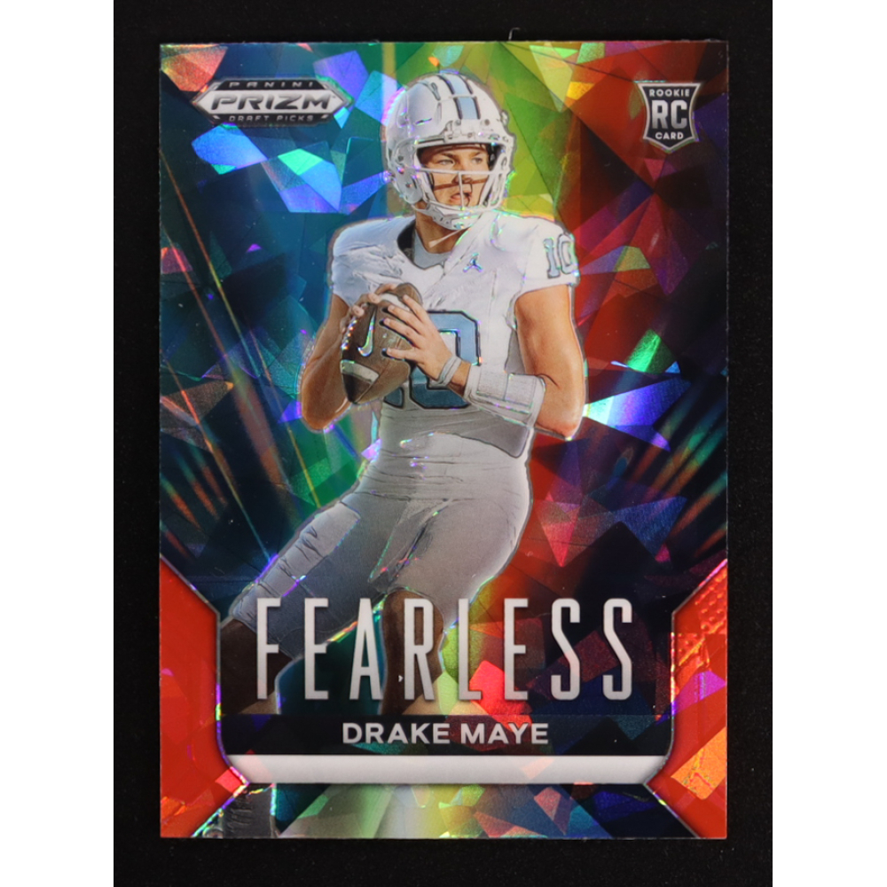 Drake Maye 2024 Panini Prizm Draft Picks Fearless Red Ice #4 RC at PristineAuction.com