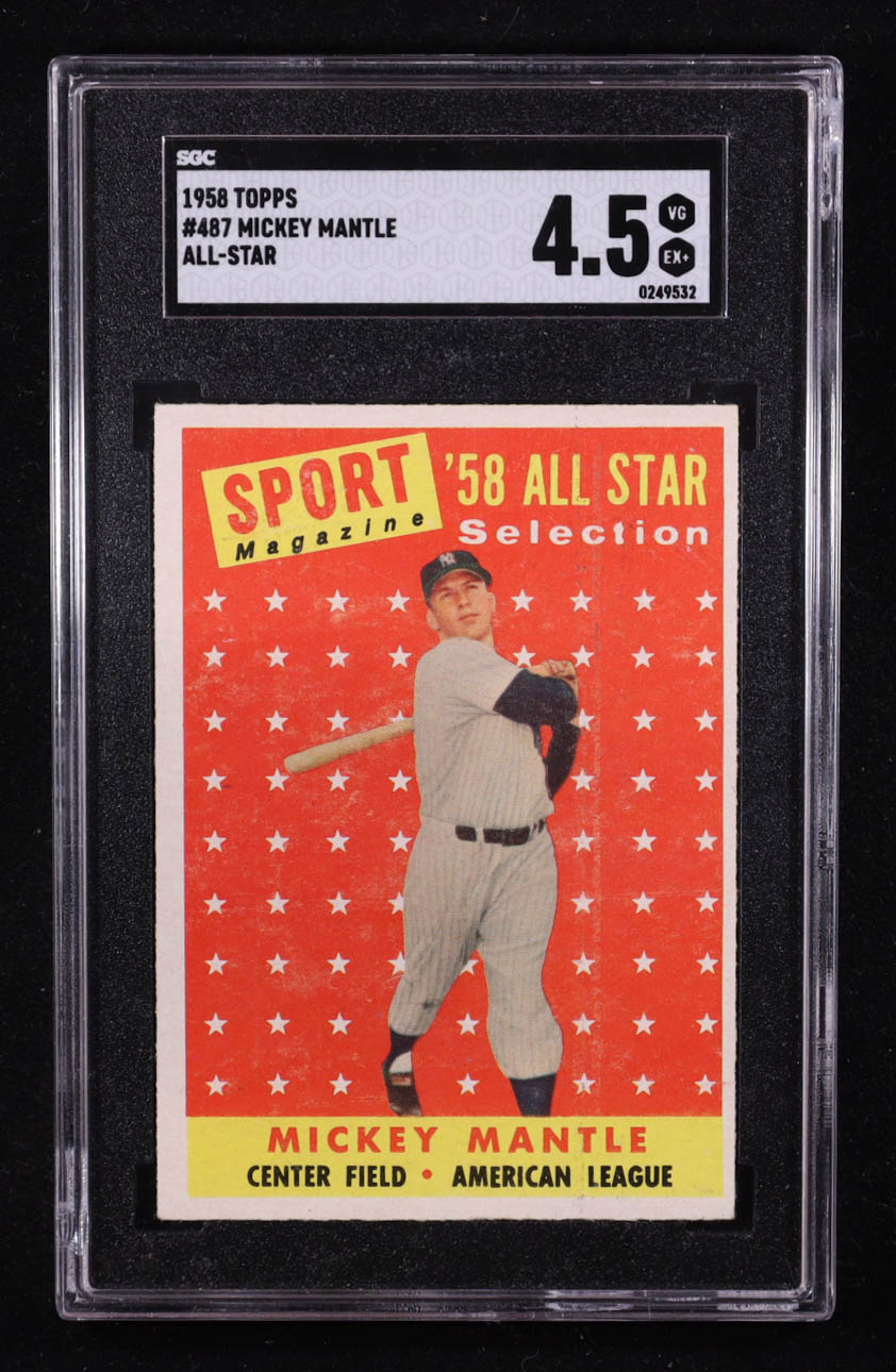 Mickey Mantle 1958 Topps #487 AS TP (SGC 4.5) at PristineAuction.com Mickey Mantle 1958 Topps #487 AS TP (SGC 4.5) at PristineAuction.com
