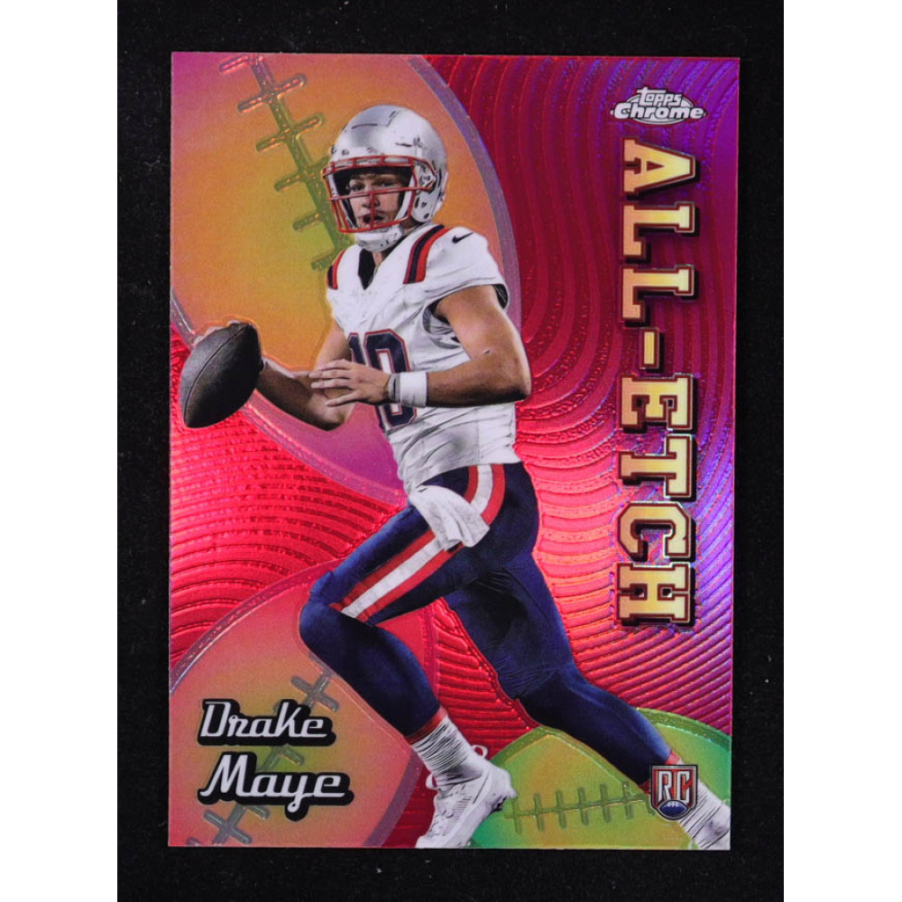 Drake Maye 2024 Topps Chrome All Etch Pink Refractors #CAEDM RC at PristineAuction.com