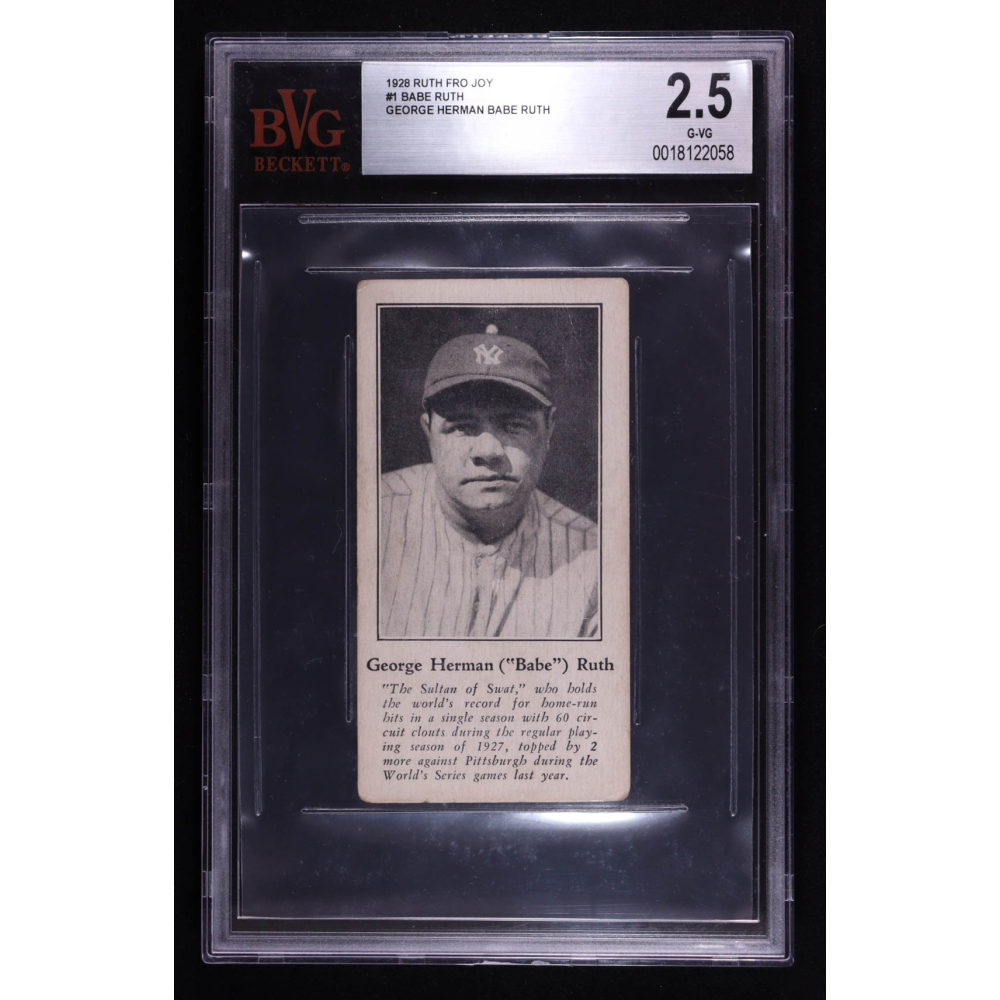 Babe Ruth 1928 Ruth Fro Joy #1 George Herman 