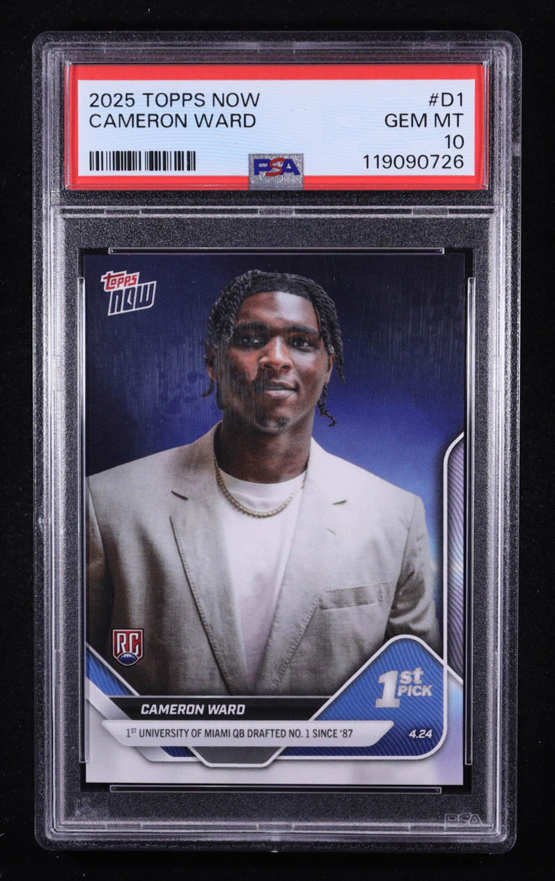 Cameron Ward 2025 Topps Now Draft #D1 RC (PSA 10) at PristineAuction.com Cameron Ward 2025 Topps Now Draft #D1 RC (PSA 10) at PristineAuction.com