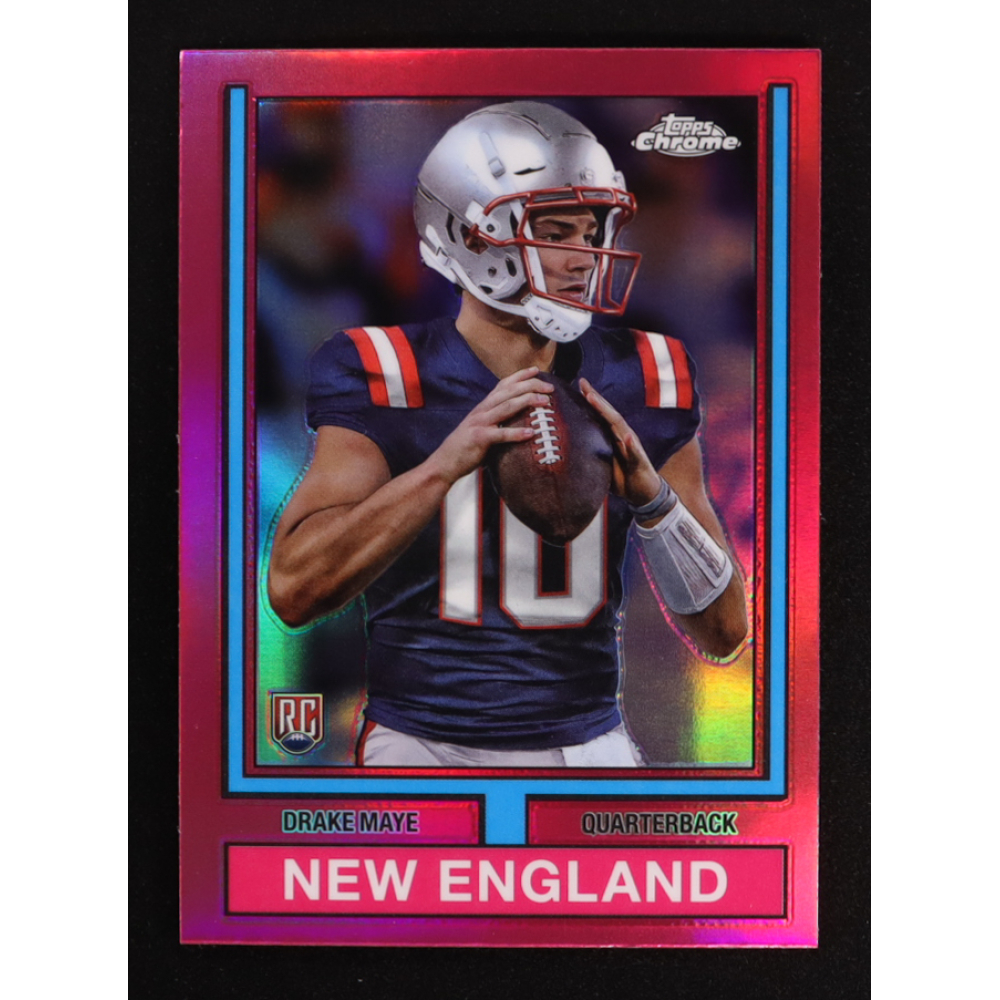 Drake Maye 2024 Topps Chrome '74 Topps Pink Refactors #74TF3 RC at PristineAuction.com