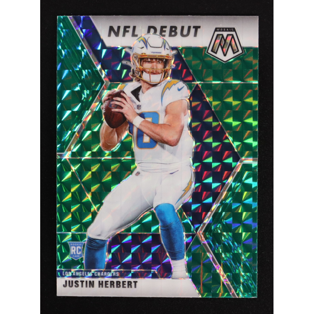 Justin Herbert 2020 Panini Mosaic Mosaic Green DEB #263 RC at PristineAuction.com