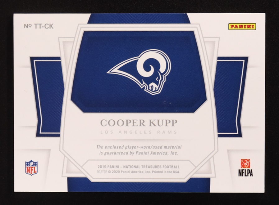 Cooper Kupp 2019 Panini National Treasures Tremendous Treasures Laundry Tag #52 #1/1 at PristineAuction.com Cooper Kupp 2019 Panini National Treasures Tremendous Treasures Laundry Tag #52 #1/1 at PristineAuction.com