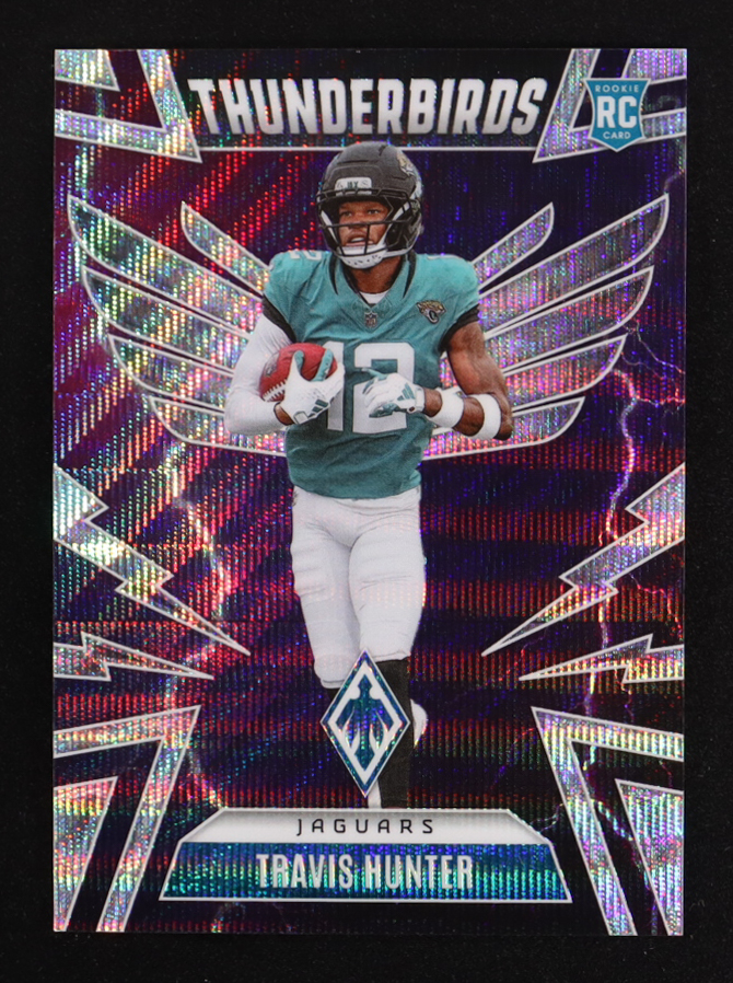 Travis Hunter 2025 Panini Phoenix Thunderbirds Wave #22 #185/299 RC at PristineAuction.com Travis Hunter 2025 Panini Phoenix Thunderbirds Wave #22 #185/299 RC at PristineAuction.com