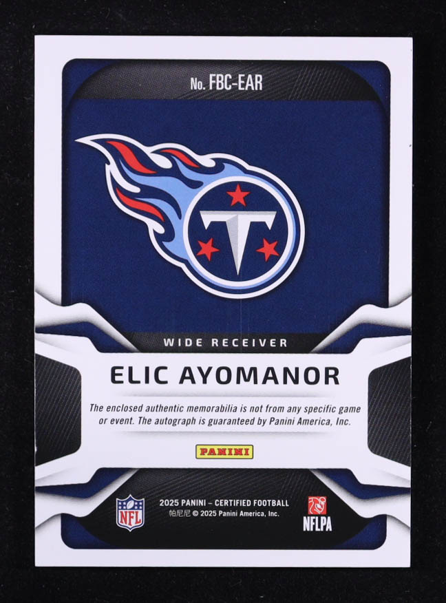 Elic Ayomanor 2025 Certified Freshman Fabric Mirror Signatures #13 #206/499 RC at PristineAuction.com Elic Ayomanor 2025 Certified Freshman Fabric Mirror Signatures #13 #206/499 RC at PristineAuction.com