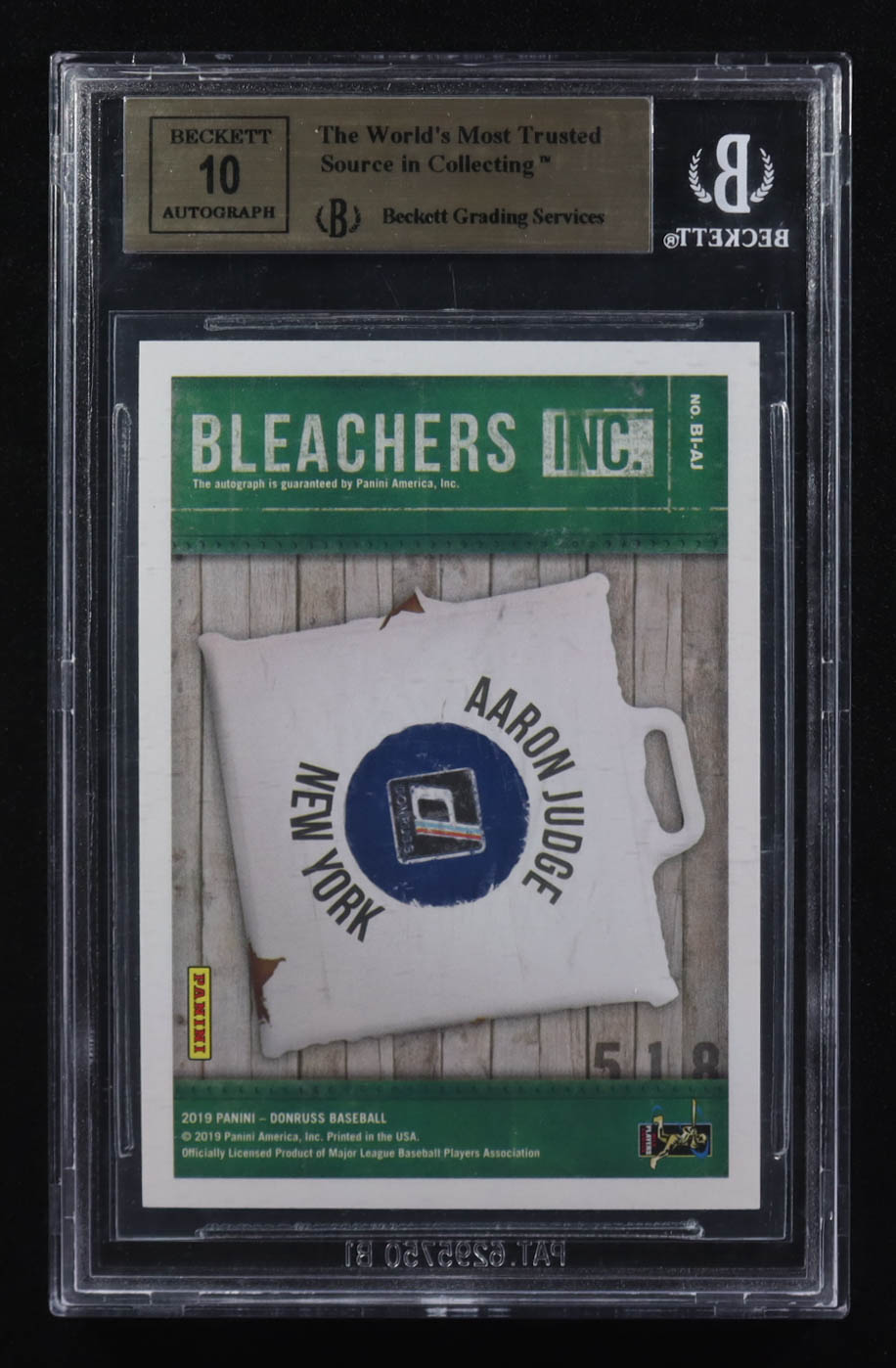 Aaron Judge 2019 Donruss Bleachers Inc. Autographs #2 (BGS 9.5 | Autograph Graded 10) at PristineAuction.com Aaron Judge 2019 Donruss Bleachers Inc. Autographs #2 (BGS 9.5 | Autograph Graded 10) at PristineAuction.com