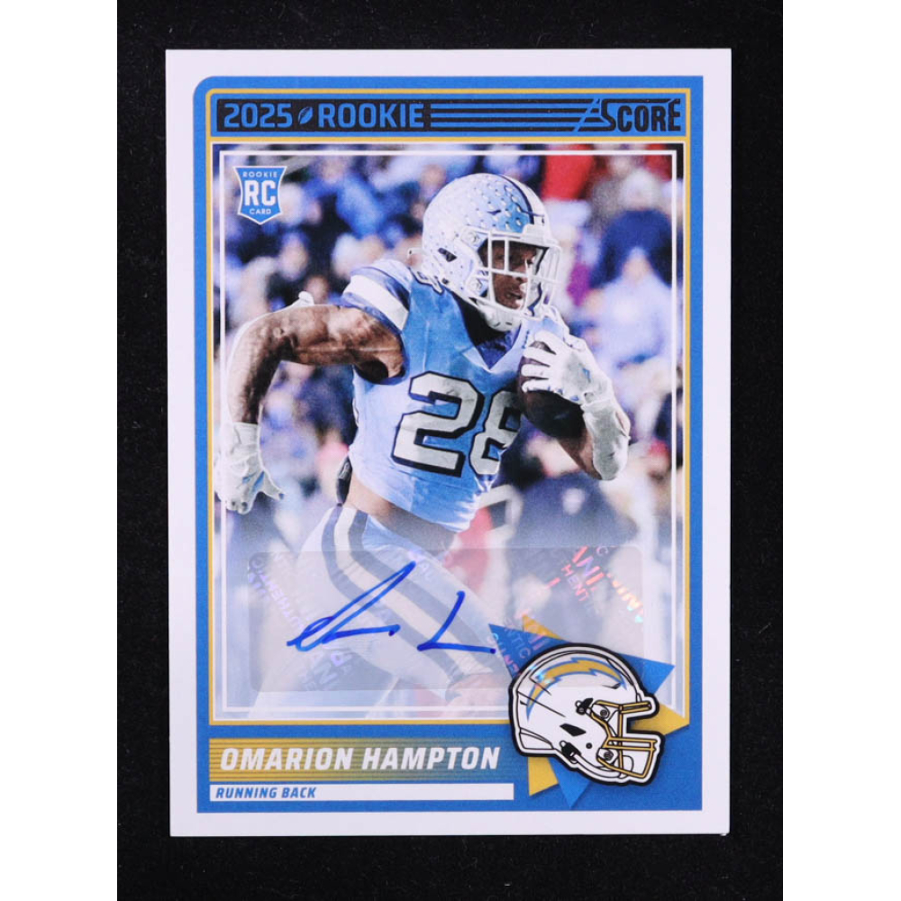 Omarion Hampton 2025 Score Rookie Signatures #37 RC at PristineAuction.com