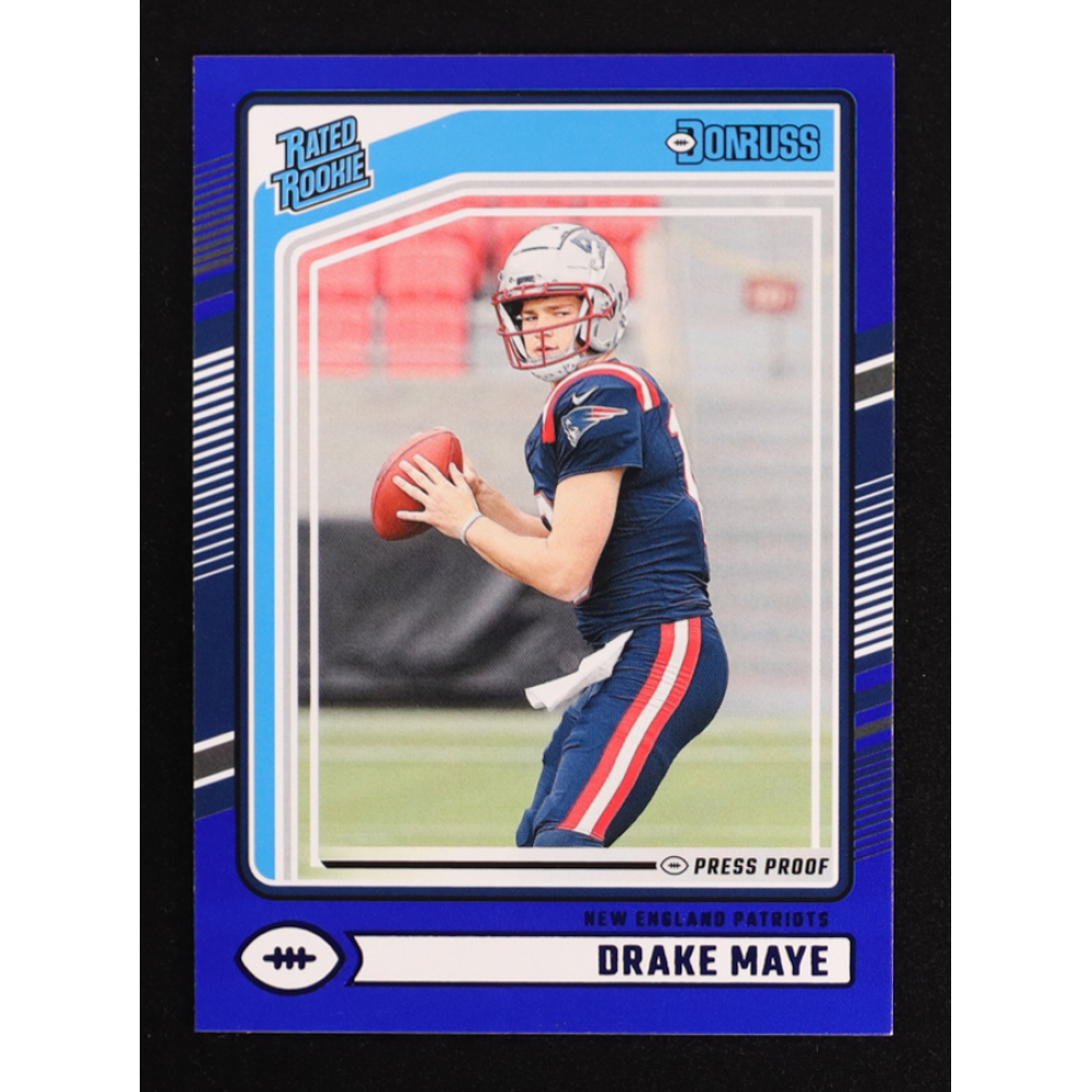 Drake Maye 2024 Donruss Press Proof Blue #379 RR RC at PristineAuction.com