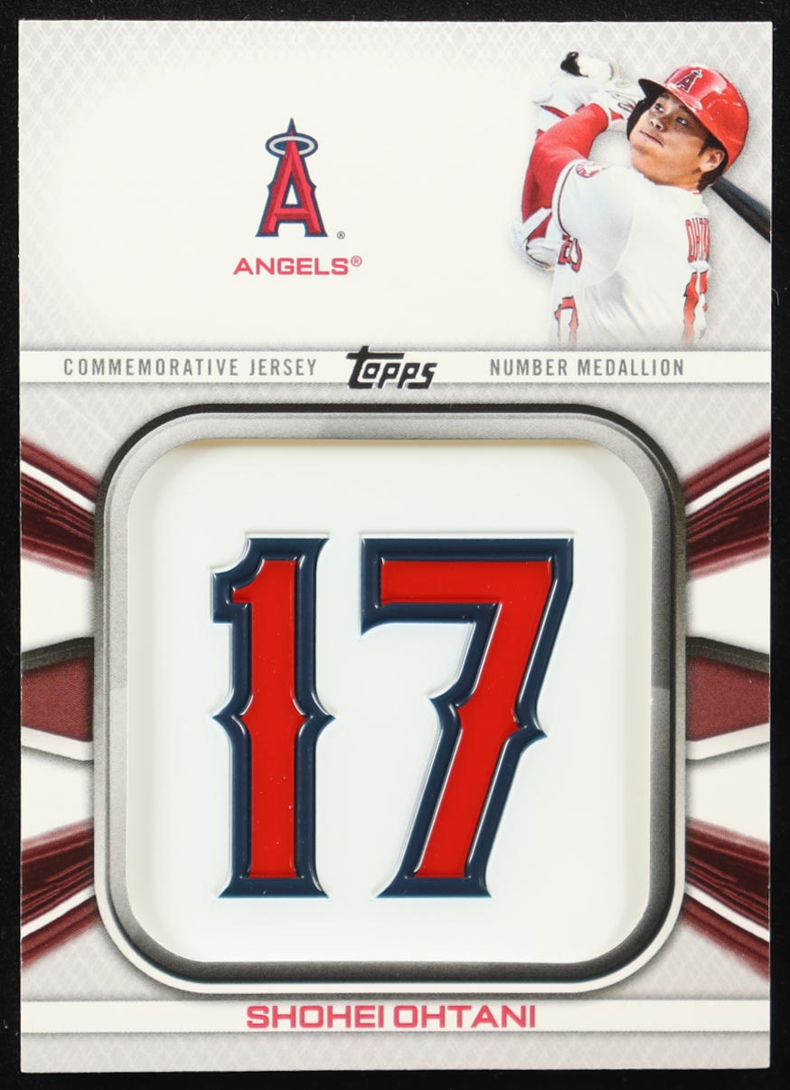 Shohei Ohtani 2022 Topps Commemorative Player Jersey Number Medallions #JNMSO at PristineAuction.com Shohei Ohtani 2022 Topps Commemorative Player Jersey Number Medallions #JNMSO at PristineAuction.com