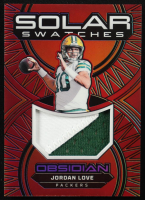 Jordan Love 2024 Panini Obsidian Solar Swatches Red #12 #72/75 at PristineAuction.com
