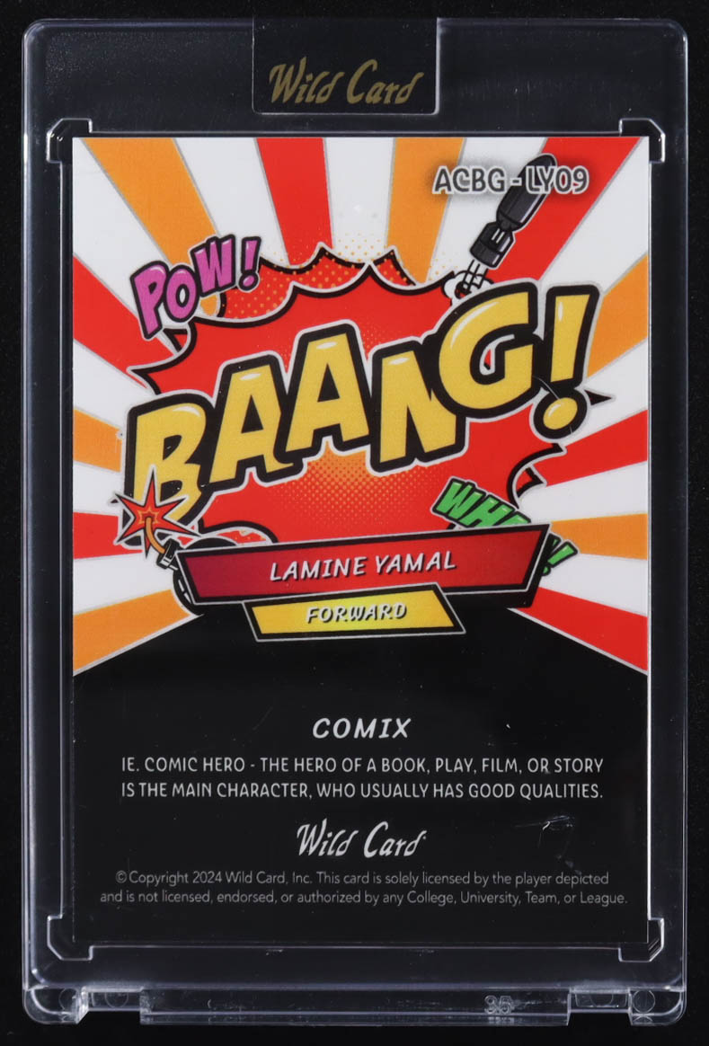 Lamine Yamal 2024 Wild Card Comix #ACBG-LY09 RC #6/25 at PristineAuction.com Lamine Yamal 2024 Wild Card Comix #ACBG-LY09 RC #6/25 at PristineAuction.com