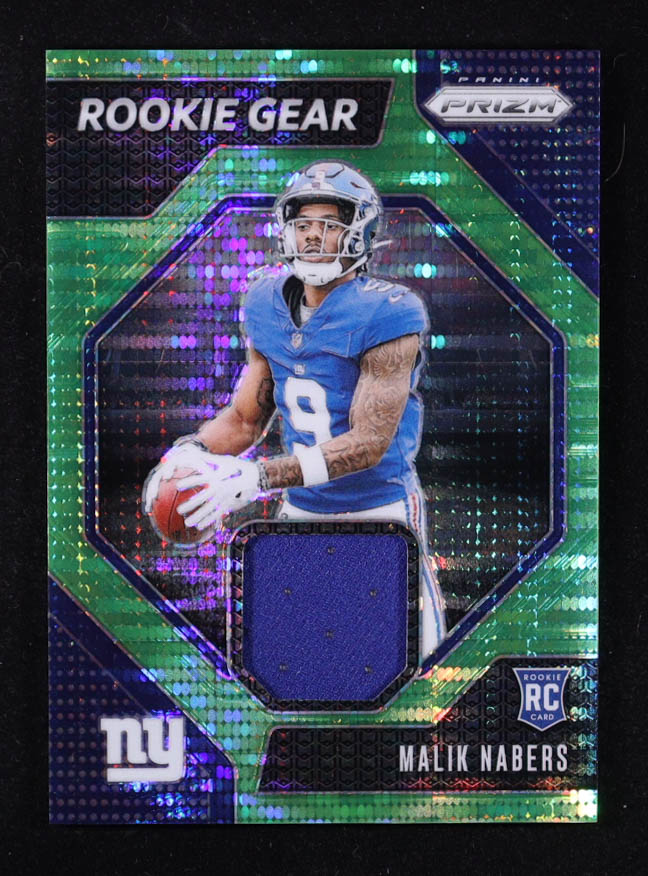 Malik Nabers 2024 Panini Prizm Rookie Gear Neon Green Pulsar #4 RC at PristineAuction.com Malik Nabers 2024 Panini Prizm Rookie Gear Neon Green Pulsar #4 RC at PristineAuction.com