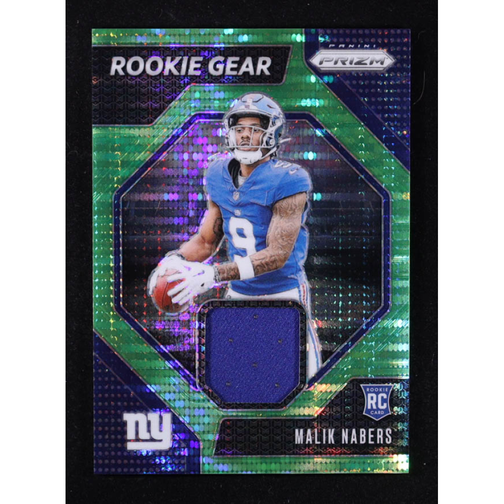 Malik Nabers 2024 Panini Prizm Rookie Gear Neon Green Pulsar #4 RC at PristineAuction.com