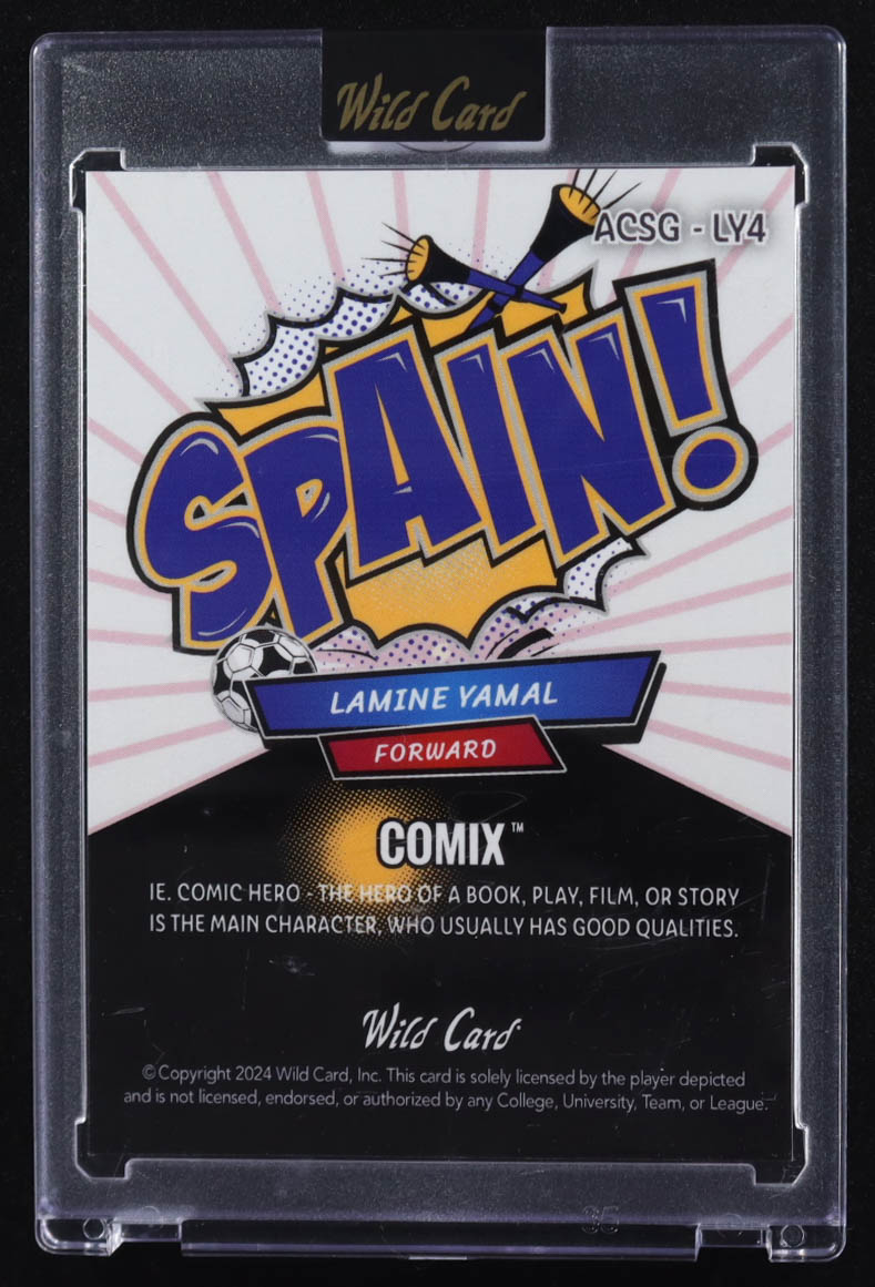 Lamine Yamal 2024 Wild Card Spain! Comix #ACSG-LY4 RC #6/8 at PristineAuction.com Lamine Yamal 2024 Wild Card Spain! Comix #ACSG-LY4 RC #6/8 at PristineAuction.com
