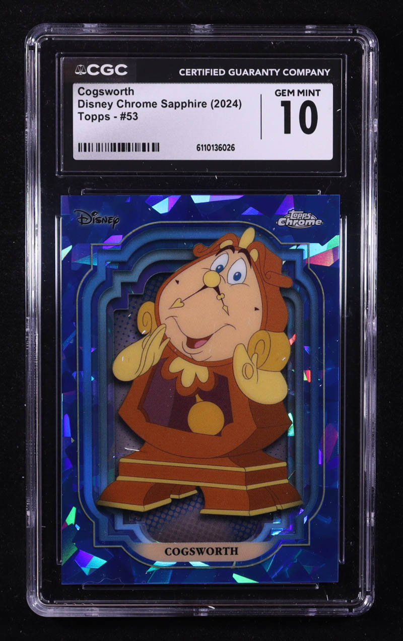 Cogsworth 2024 Topps Chrome Sapphire Edition Disney #53 (CGC 10) at PristineAuction.com Cogsworth 2024 Topps Chrome Sapphire Edition Disney #53 (CGC 10) at PristineAuction.com