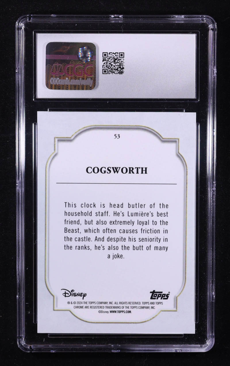 Cogsworth 2024 Topps Chrome Sapphire Edition Disney #53 (CGC 10) at PristineAuction.com Cogsworth 2024 Topps Chrome Sapphire Edition Disney #53 (CGC 10) at PristineAuction.com