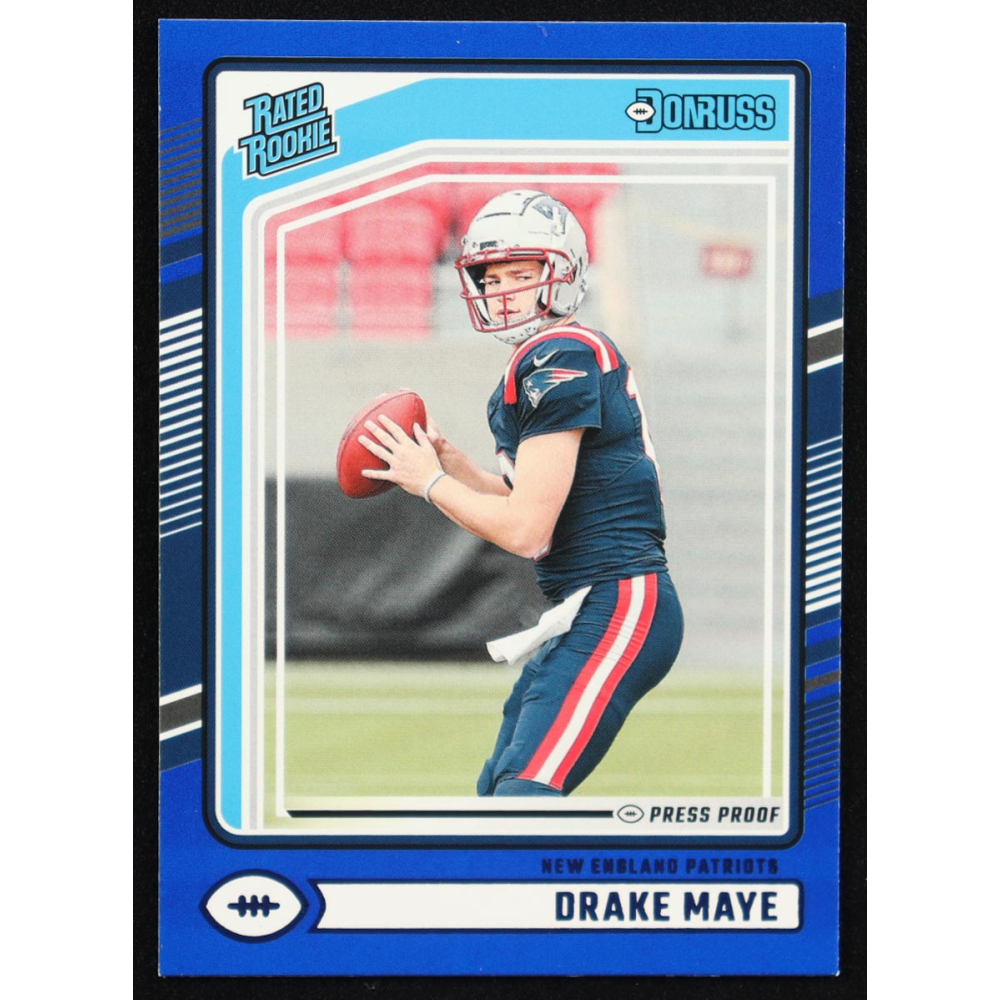 Drake Maye 2024 Donruss Press Proof Blue #379 RR RC at PristineAuction.com