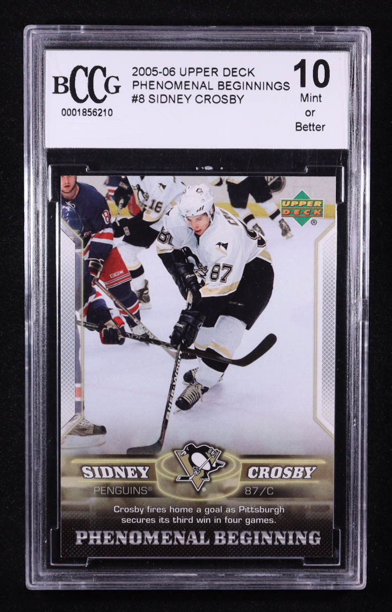 Sidney Crosby 2005-06 Upper Deck Phenomenal Beginnings #8 RC (BCCG 10) at PristineAuction.com Sidney Crosby 2005-06 Upper Deck Phenomenal Beginnings #8 RC (BCCG 10) at PristineAuction.com