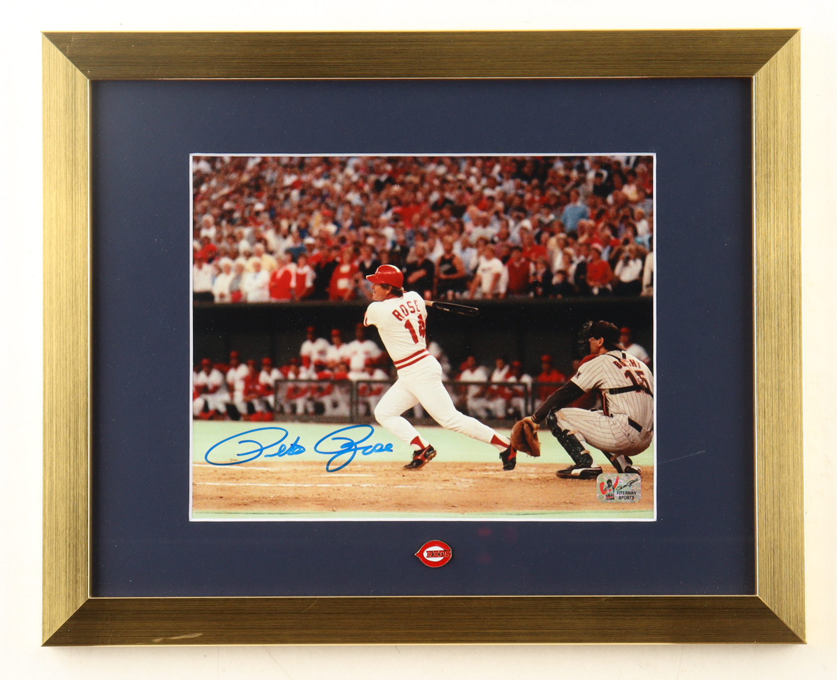 Pete Rose Signed Reds Custom Framed Photo Display (Rose) at PristineAuction.com Pete Rose Signed Reds Custom Framed Photo Display (Rose) at PristineAuction.com