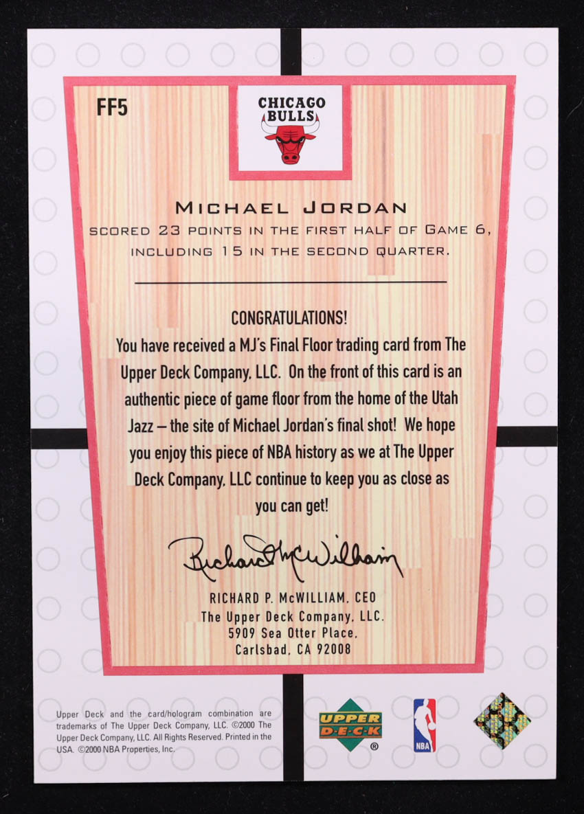Michael Jordan 2000 Upper Deck Century Legends MJ Final Floor Jumbos #FF5 at PristineAuction.com Michael Jordan 2000 Upper Deck Century Legends MJ Final Floor Jumbos #FF5 at PristineAuction.com