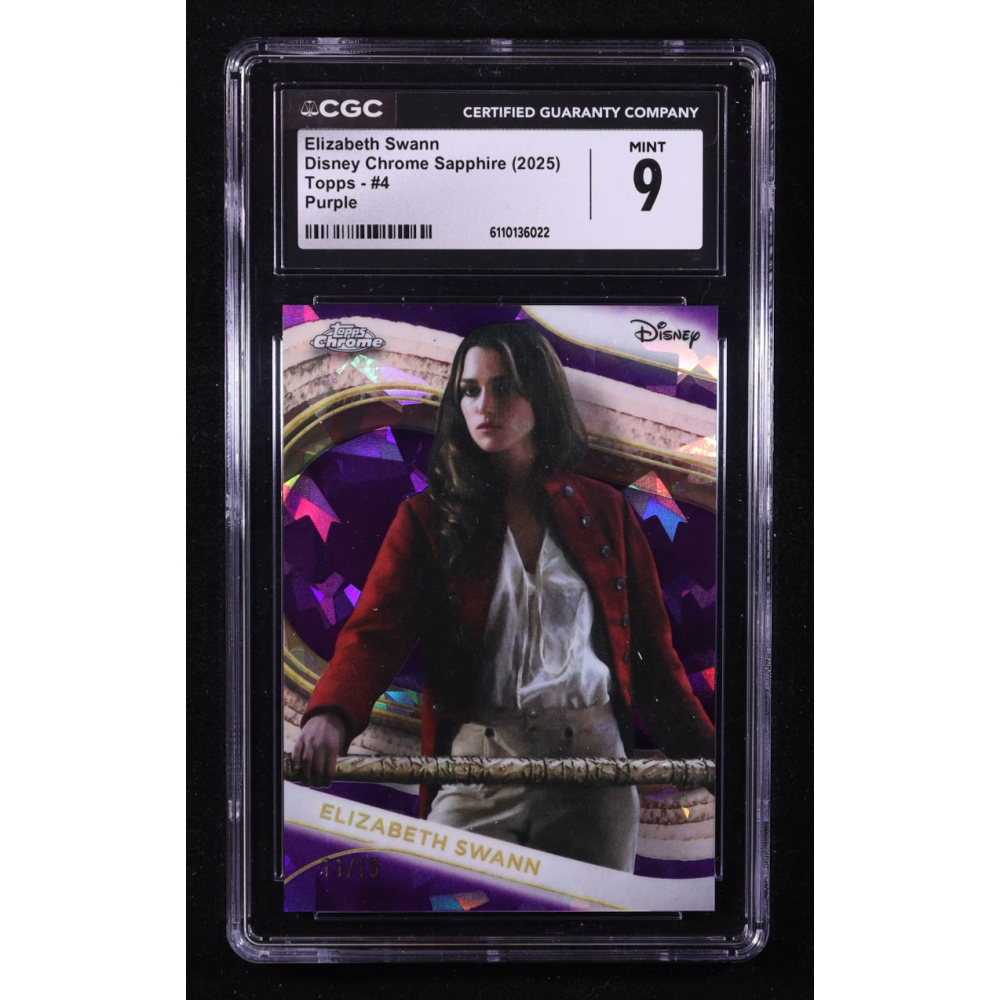 Elizabeth Swann 2025 Topps Chrome Sapphire Edition Disney Purple #4 #11/15 (CGC 9) at PristineAuction.com
