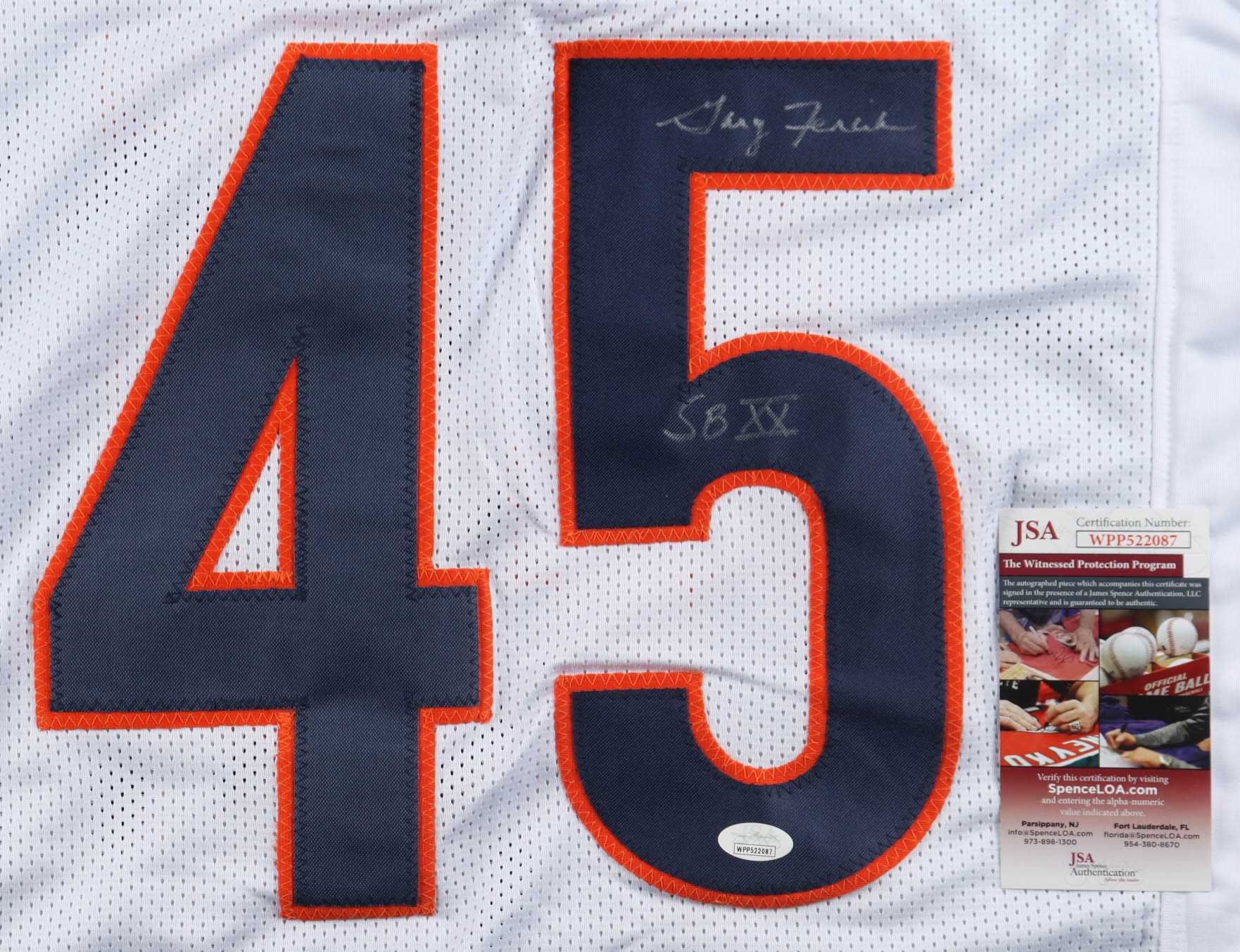 Gary Fencik Signed Jersey Inscribed "SBXX" (JSA) at PristineAuction.com Gary Fencik Signed Jersey Inscribed "SBXX" (JSA) at PristineAuction.com