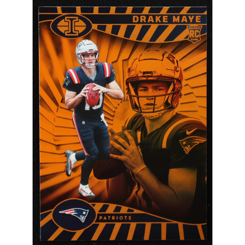Drake Maye 2024 Panini Illusions Trophy Collection Orange #59 RC at PristineAuction.com