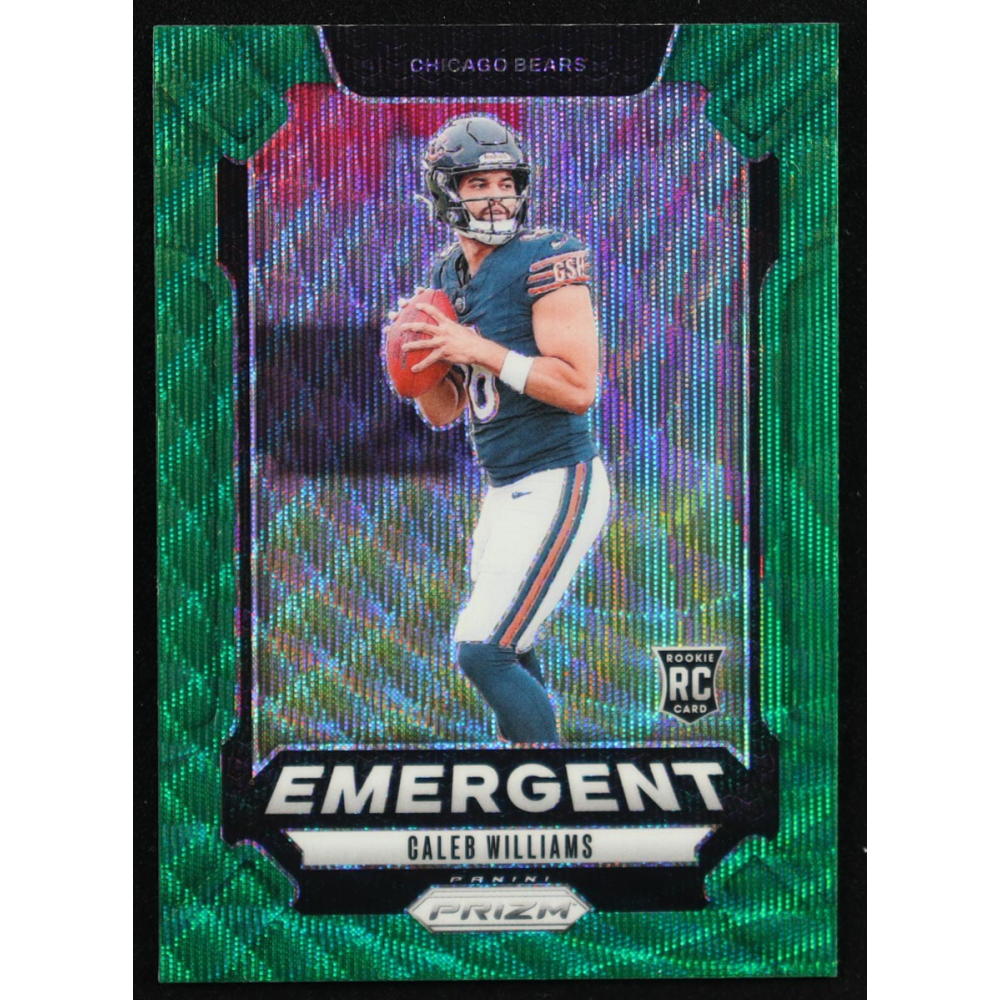 Caleb Williams 2024 Panini Prizm Emergent Prizms Green Wave #1 RC at PristineAuction.com